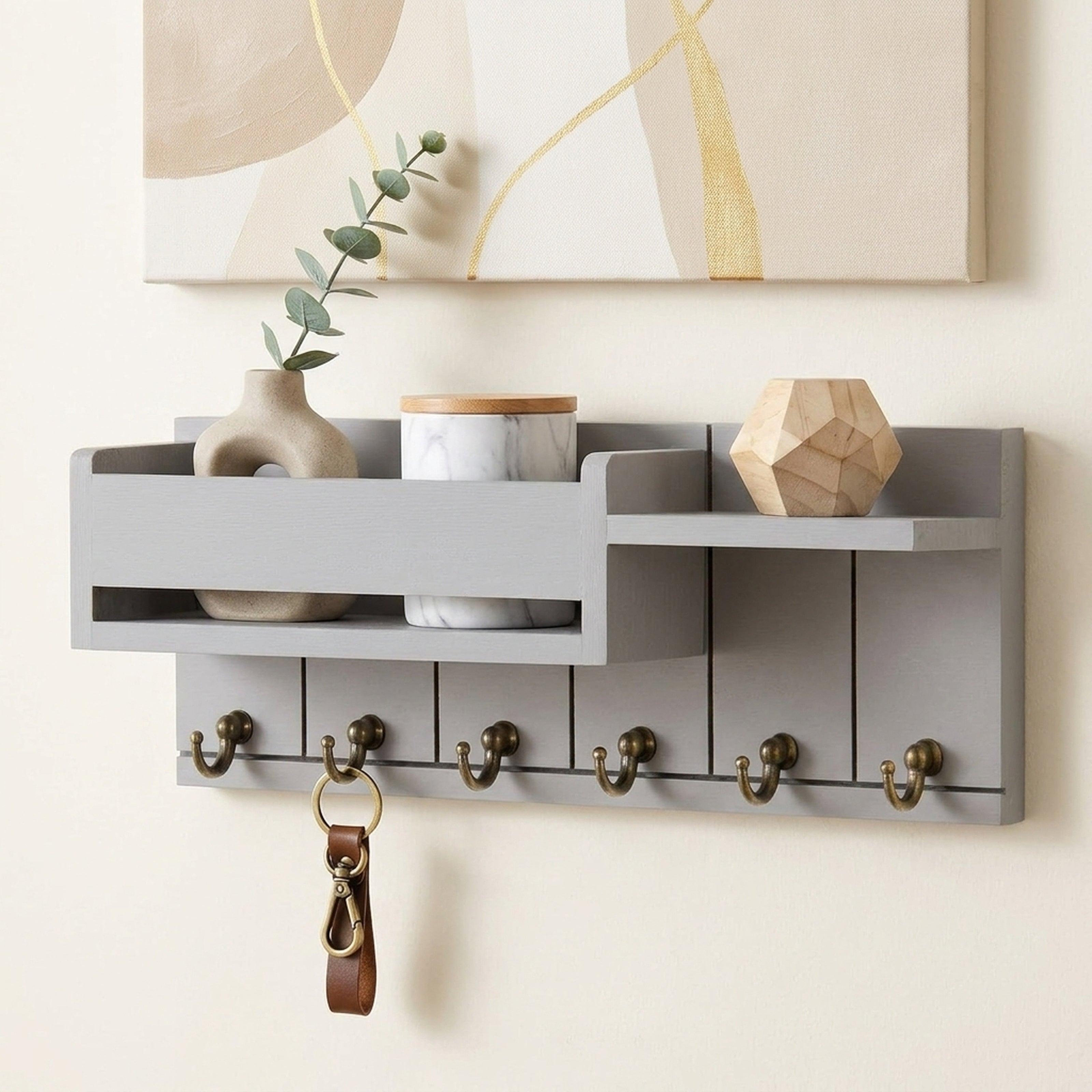 Wall-Mounted Key & Mail Organizer